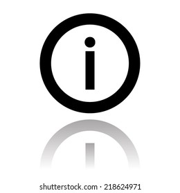 icon of info sign with shadow