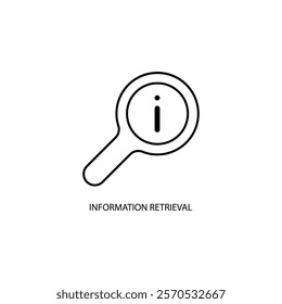 Icon a INFORMATION RETRIEVAL, isolated against a clean background.
