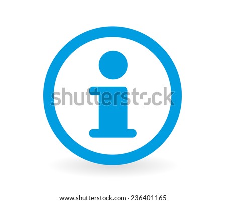 Icon of a information sign in blue and white - Abstract vector image easy to change color.