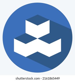 Symbolinfrastruktur. geeignet für Gemeinschaftszeichen. langer Schattenstil. einfaches Design bearbeitbar. Designvorlage, Vektor. einfache Symbolillustration