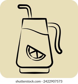 Icon Infused Water. related to Cocktails,Drink symbol. hand drawn style. simple design editable. simple illustration