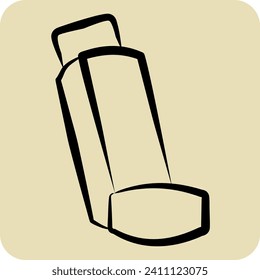 Icon Inhaler. related to Respiratory Therapy symbol. hand drawn style. simple design editable. simple illustration