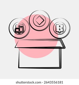 Icon initial coin offering. Crypto currency elements. Icon in color spot style.