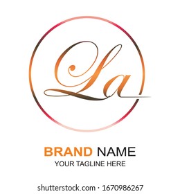 Icon Initial Letter LA Elegant