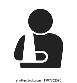 icon of injured person in flat style