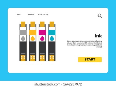 Icon of ink jet. Toner, cartridge, refill. Printer concept. Can be used for topics like technology, design, printing office