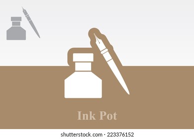 Icon of Ink Pot & Pen 