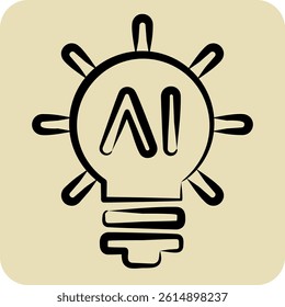 Icon Innovation. related to Artificial Intelligence symbol. hand drawn style