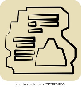 Icon Inscription. related to Prehistoric symbol. hand drawn style. simple design editable. simple illustration