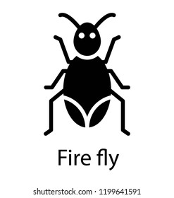 Icon of a insect having a bulb depicting firefly