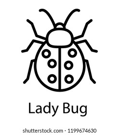 Icon of a insect having dots on back depicting ladybug