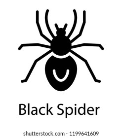 Icon of a insect having long legs depicting black spider