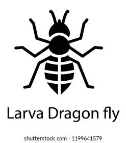 Icon of a insect having a long tail depicting larva dragonfly