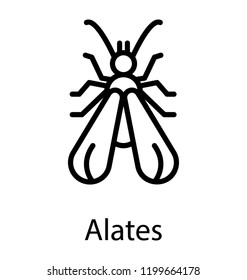 Icon of a insect having long wings depicting alates