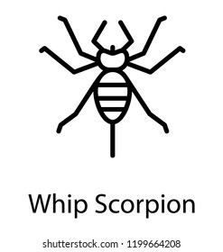 Icon of a insect having a needle tail depicting whip scorpion