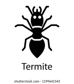 Icon of a insect having pointed shape face depicting termite