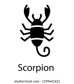 Icon of a insect having a rounded tail depicting scorpion