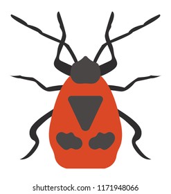 
Icon of insect having six long legs and two antenna depicting cockroach
