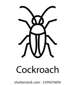 Icon of insect having six long legs and two antenna depicting cockroach