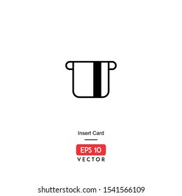 Icon insert card illustration with line style vector, isolated on white background, EPS10 - Vector