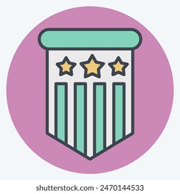 Icon Insignia. related to America symbol. color mate style. simple design illustration