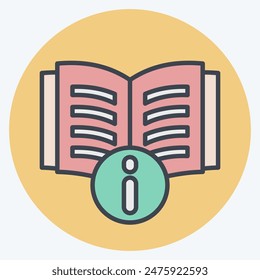 Icon Instructions. related to Book symbol. color mate style. simple design illustration