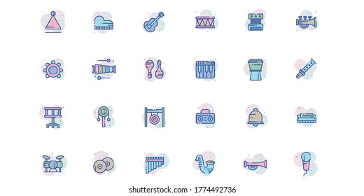 Icon Instrument Outline Icon Pack - All elements on this template are editable with vector software