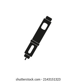 The icon of the insulin syringe. Simple vector illustration on a white background.