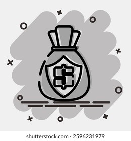 Icon insurance. Economy elements. Icon in comic style.