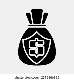 Icon insurance. Economy elements. Icon in glyph style.