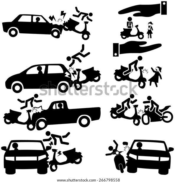 Icon of insurance
on a motorcycle accident.