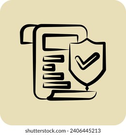 Icon Insurance Paper. related to Finance symbol. hand drawn style. simple design editable. simple illustration