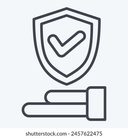 Icon Insurance. related to Security symbol. line style. simple design illustration