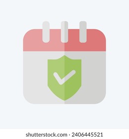 Icon Insurance schedule. related to Finance symbol. flat style. simple design editable. simple illustration
