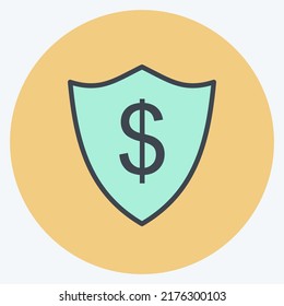 Icon Insurance. suitable for digital web symbol. color mate style. simple design editable. design template vector. simple symbol illustration