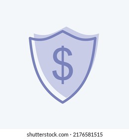 Seguro de iconos. adecuado para símbolo web digital. estilo de dos tonos. diseño simple editable. vector de plantilla de diseño. ilustración de símbolo simple