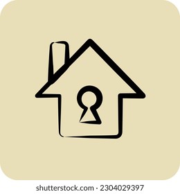 Icon Insurance. suitable for Security symbol. hand drawn style. simple design editable. design template