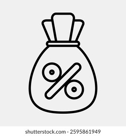 Icon interest rate. Economy elements. Icon in line style.