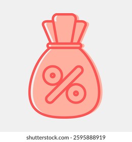 Icon interest rate. Economy elements. Icon in two tone style.
