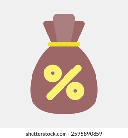 Icon interest rate. Economy elements. Icon in flat style.
