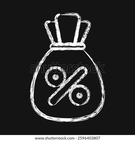 Icon interest rate. Economy elements. Icon in chalk style.