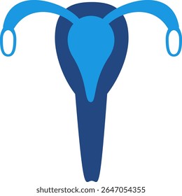 Ícone da anatomia interna do sistema reprodutor feminino, especificamente o útero e as trompas de Falópio, que são mais importantes para a gravidez.
