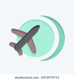 Icon International Flight. related to Airport symbol. flat style. simple design illustration