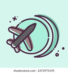 Icon International Flight. related to Airport symbol. MBE style. simple design illustration