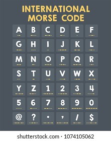 Icon International Morse code. Letters, numbers and symbols are shown as dots and dashes. svg