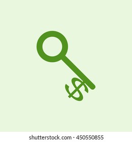 Icon internet key with a dollar sign.
