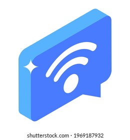 An icon of internet message isometric design