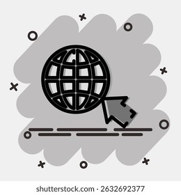 Icon internet. Internet network elements. Icon in comic style.