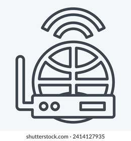 Icon Internet Receiver. related to Satellite symbol. line style. simple design editable. simple illustration