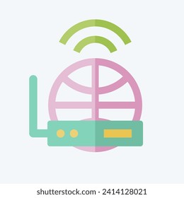 Icon Internet Receiver. related to Satellite symbol. flat style. simple design editable. simple illustration